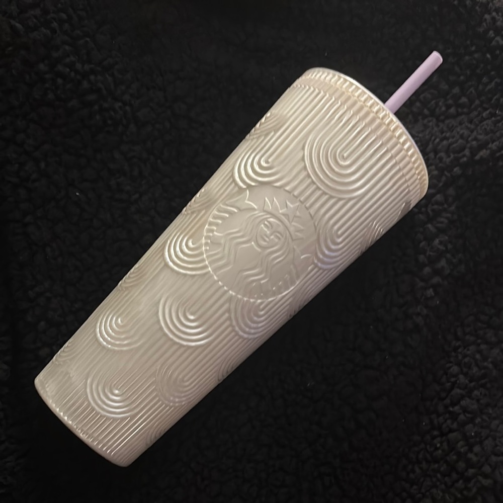 Starbucks Pearl Mermaid Swirl Wave Tumbler w/ Straw